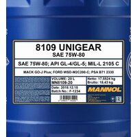 Mannol Unigear 75W-80 20л Image #2
