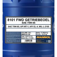 Mannol FWD Getriebeoel 75W-85 API GL 4 20л Image #2