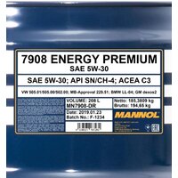 Mannol Energy Premium 5W-30 208л Image #2